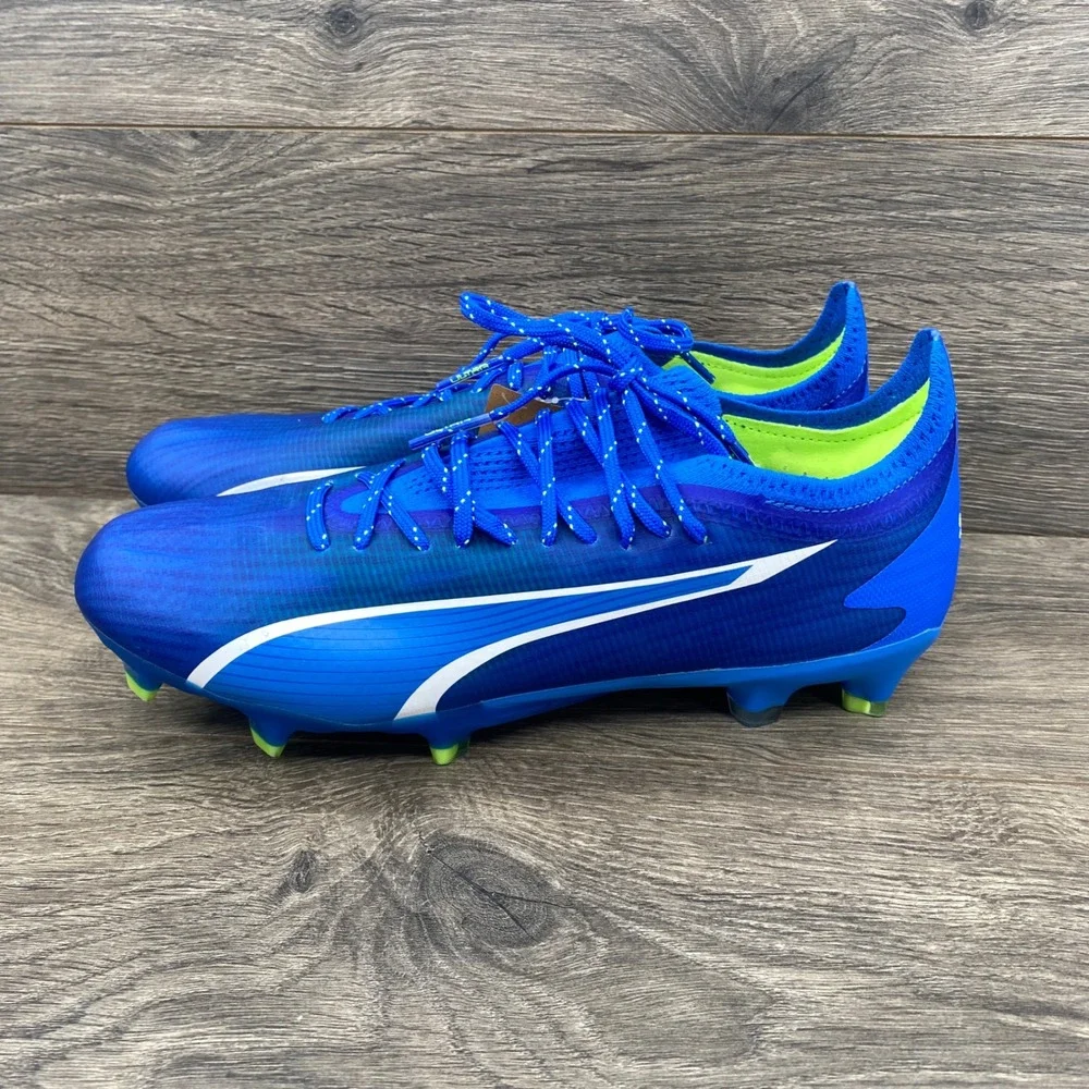 Puma Ultra Ultimate FG/AG Soccer Cleats Women 8.5 Blue 107507-03 PWRTAPE